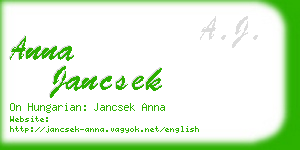 anna jancsek business card